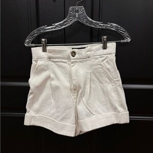 Zara High Waist Cream Shorts